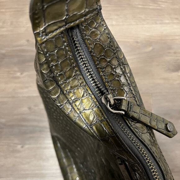 Cole Haan Green Patent Leather Crocodile Print Shoulderbag - Picture 11 of 11